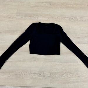 Forever 21 Black Long Sleeve Bodysuit